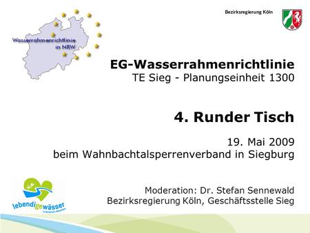 EG-Wasserrahmenrichtlinie TE Sieg - Planungseinheit