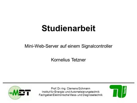 Studienarbeit Mini-Web-Server auf einem Signalcontroller