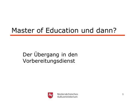 Master of Education und dann?