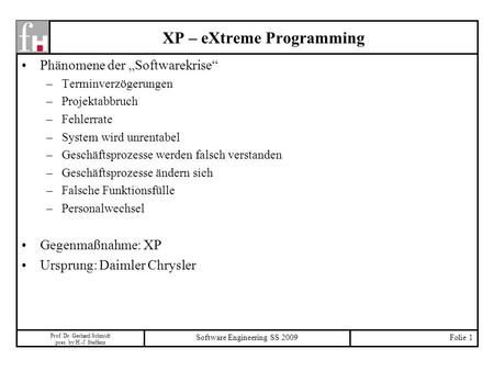 XP – eXtreme Programming