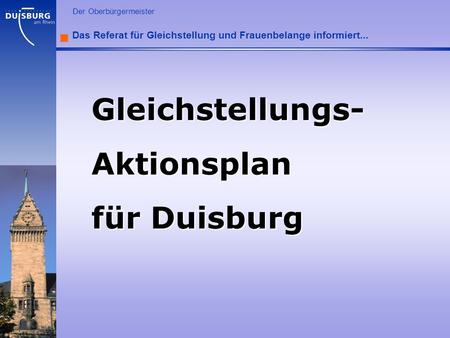 Gleichstellungs- Aktionsplan für Duisburg