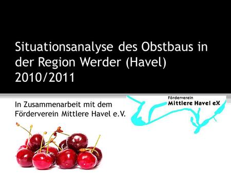 Situationsanalyse des Obstbaus in der Region Werder (Havel) 2010/2011
