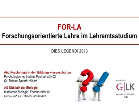 Forschungsorientierte Lehre im Lehramtsstudium