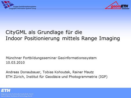Münchner Fortbildungsseminar Geoinformationssystem 