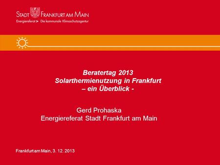 Solarthermienutzung in Frankfurt
