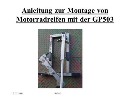 Anleitung zur Montage von Motorradreifen mit der GP503