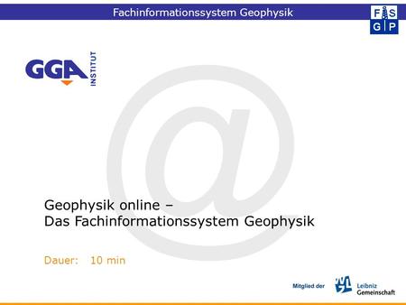 @ Geophysik online – Das Fachinformationssystem Geophysik