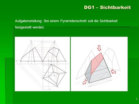 DG1 – Sichtbarkeit Aufgabenstellung: Bei einem Pyramidenschnitt soll die Sichtbarkeit festgestellt werden.