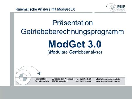 Präsentation Getriebeberechnungsprogramm