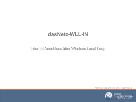 Internet Anschluss über Wireless Local Loop
