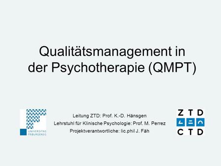Qualitätsmanagement in der Psychotherapie (QMPT)