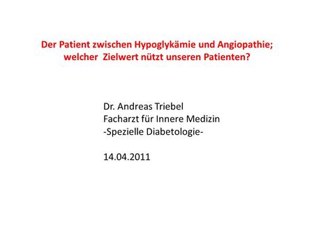 Dr. Andreas Triebel Facharzt für Innere Medizin