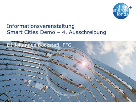 Informationsveranstaltung Smart Cities Demo – 4. Ausschreibung