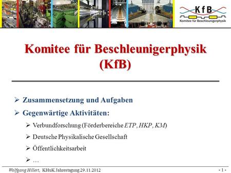 Komitee für Beschleunigerphysik (KfB)