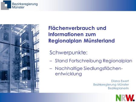 Flächenverbrauch und Informationen zum Regionalplan Münsterland