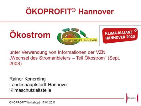 Ökostrom ÖKOPROFIT® Hannover