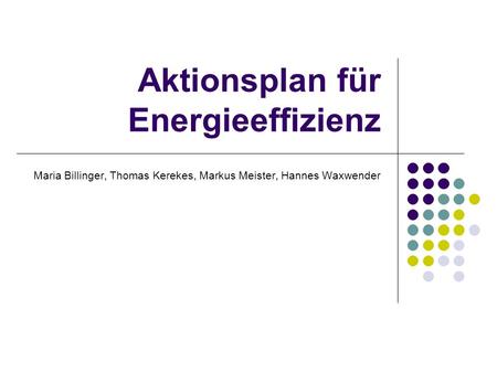 Aktionsplan für Energieeffizienz