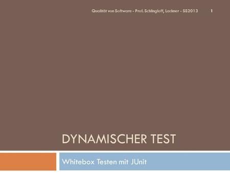 Whitebox Testen mit JUnit