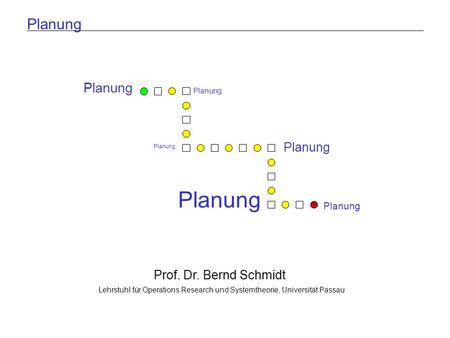 Planung Planung Planung Planung Prof. Dr. Bernd Schmidt Planung