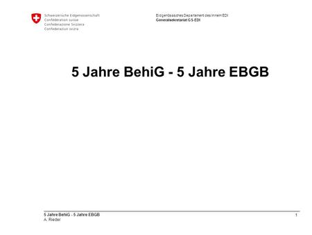 5 Jahre BehiG - 5 Jahre EBGB