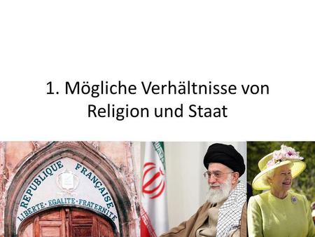 1. Mögliche Verhältnisse von Religion und Staat