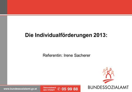 Die Individualförderungen 2013: Referentin: Irene Sacherer.