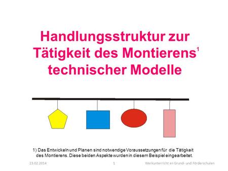 Handlungsstruktur zur Tätigkeit des Montierens technischer Modelle