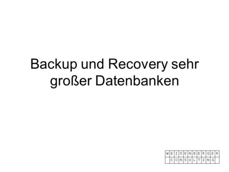 Backup und Recovery sehr großer Datenbanken
