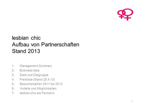 lesbian chic Aufbau von Partnerschaften Stand 2013