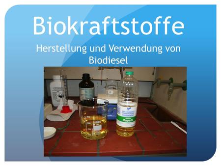 Herstellung und Verwendung von Biodiesel