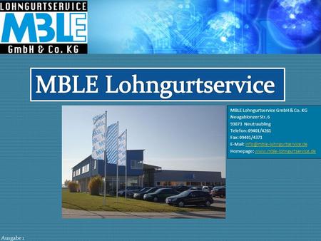 MBLE Lohngurtservice MBLE Lohngurtservice GmbH & Co. KG