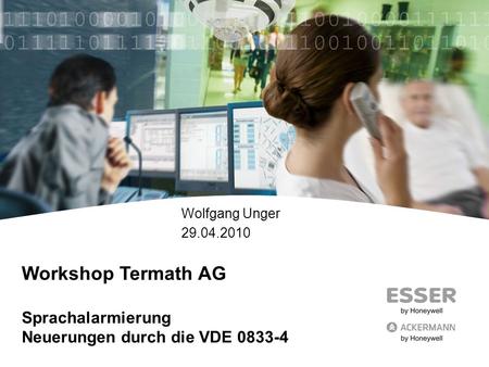 Workshop Termath AG Sprachalarmierung Neuerungen durch die VDE