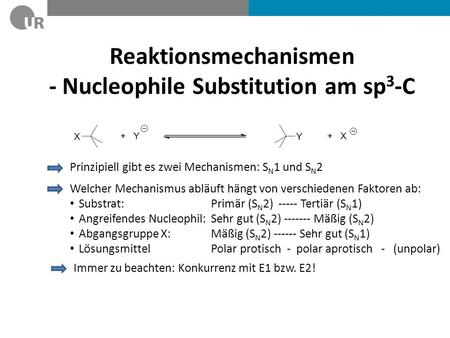 Reaktionsmechanismen - Nucleophile Substitution am sp3-C