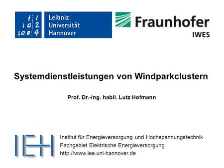 Systemdienstleistungen von Windparkclustern