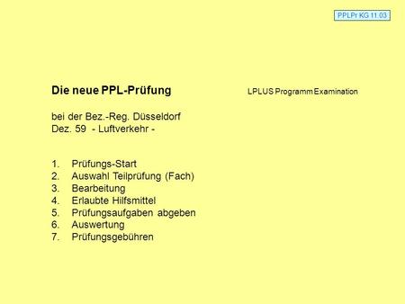 Die neue PPL-Prüfung LPLUS Programm Examination