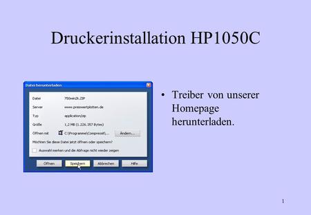 Druckerinstallation HP1050C