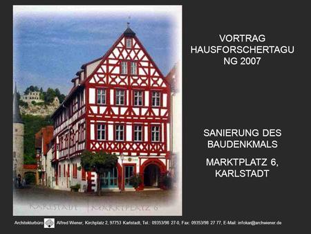 VORTRAG HAUSFORSCHERTAGU NG 2007