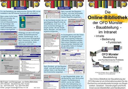 Online-Bibliothek Die der OFD Münster - Bauabteilung - im Intranet