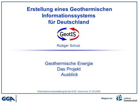 Erstellung eines Geothermischen Informationssystems