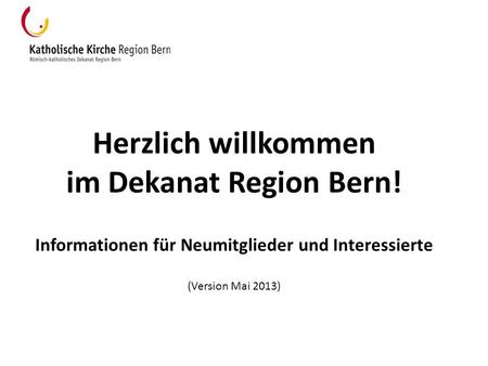 Herzlich willkommen im Dekanat Region Bern