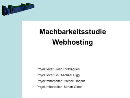 Machbarkeitsstudie Webhosting