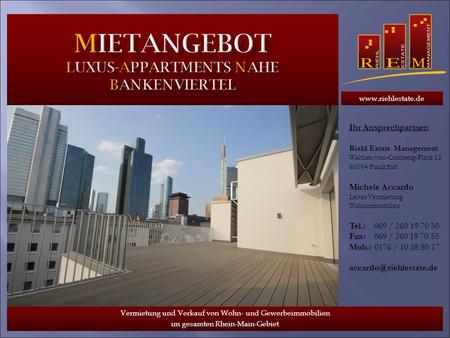 Mietangebot Luxus-Appartments Nahe Bankenviertel