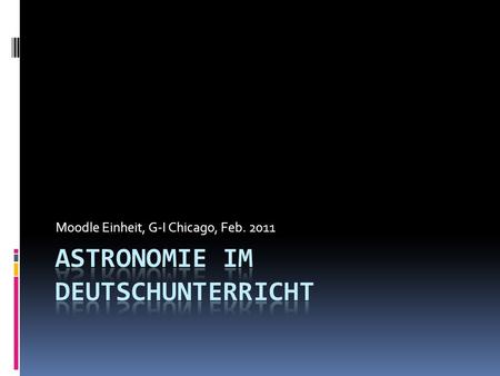 Astronomie im Deutschunterricht