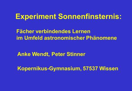 Experiment Sonnenfinsternis:
