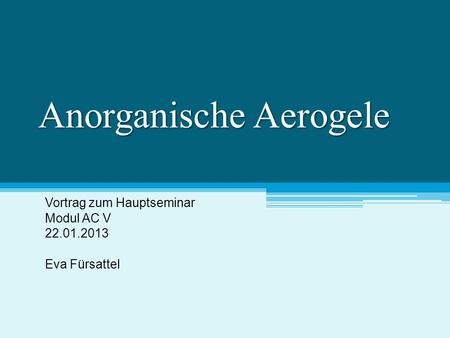Anorganische Aerogele