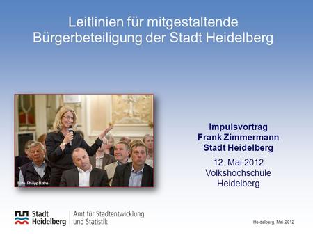 Leitlinien für mitgestaltende Bürgerbeteiligung der Stadt Heidelberg