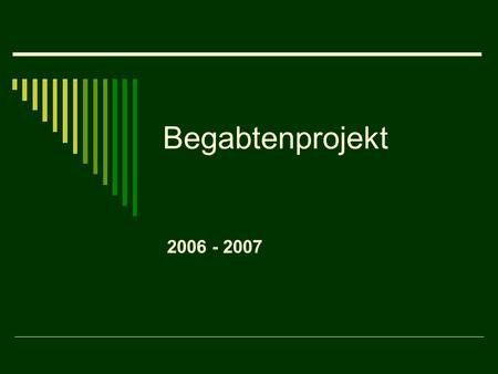 Begabtenprojekt 2006 - 2007.