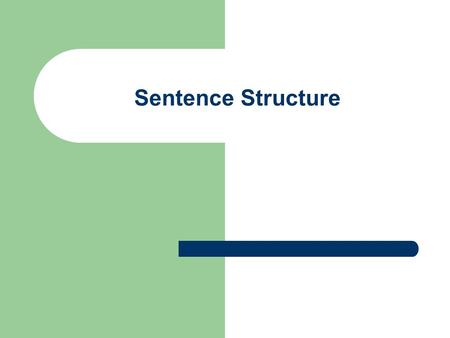 Sentence Structure. A basic sentence. Subject Subject + verb + the rest of the sentence.