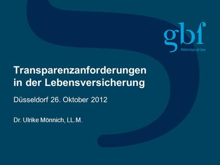 Transparenzanforderungen in der Lebensversicherung