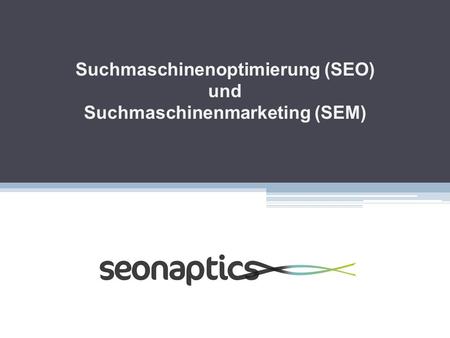Suchmaschinenoptimierung (SEO) und Suchmaschinenmarketing (SEM)